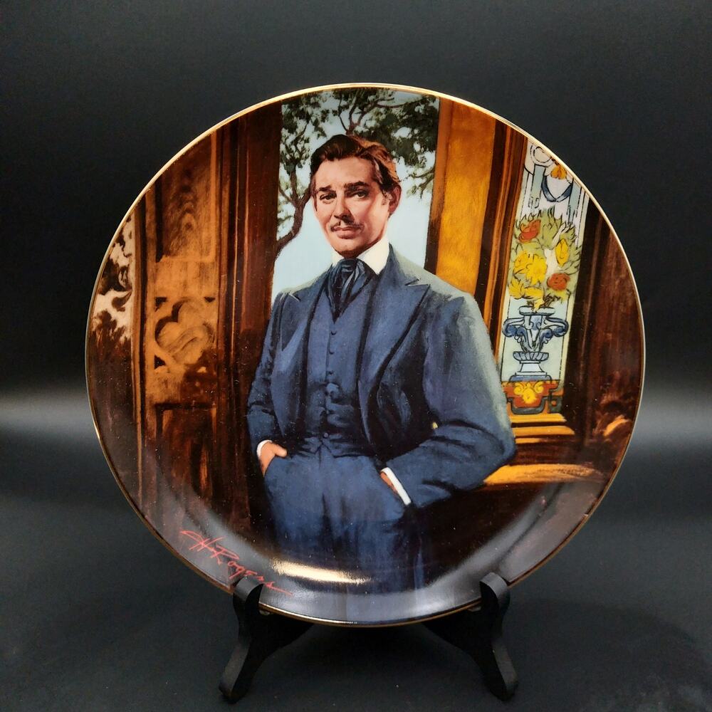WS George Gone With The Wind Frankly My Dear Plate Rhett Butler COA Box 11914F